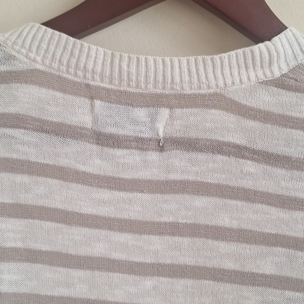 Sonoma Grey and White Striped Cardigan Size Small - Picture 13 of 14